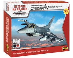 Zvezda Modelbouwpakket Militaire voertuigen - 7435 General Dynamics F-16 - Amerikaanse Straaljager - Snap Fit Kit Plastic - 1:144 - Modelbouw