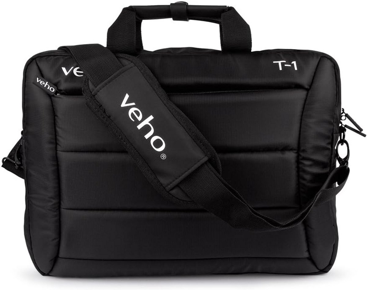Laptoptas Schoudertas voor 15.6 Inch Laptop en 10.1 Inch Tablet - Zwart