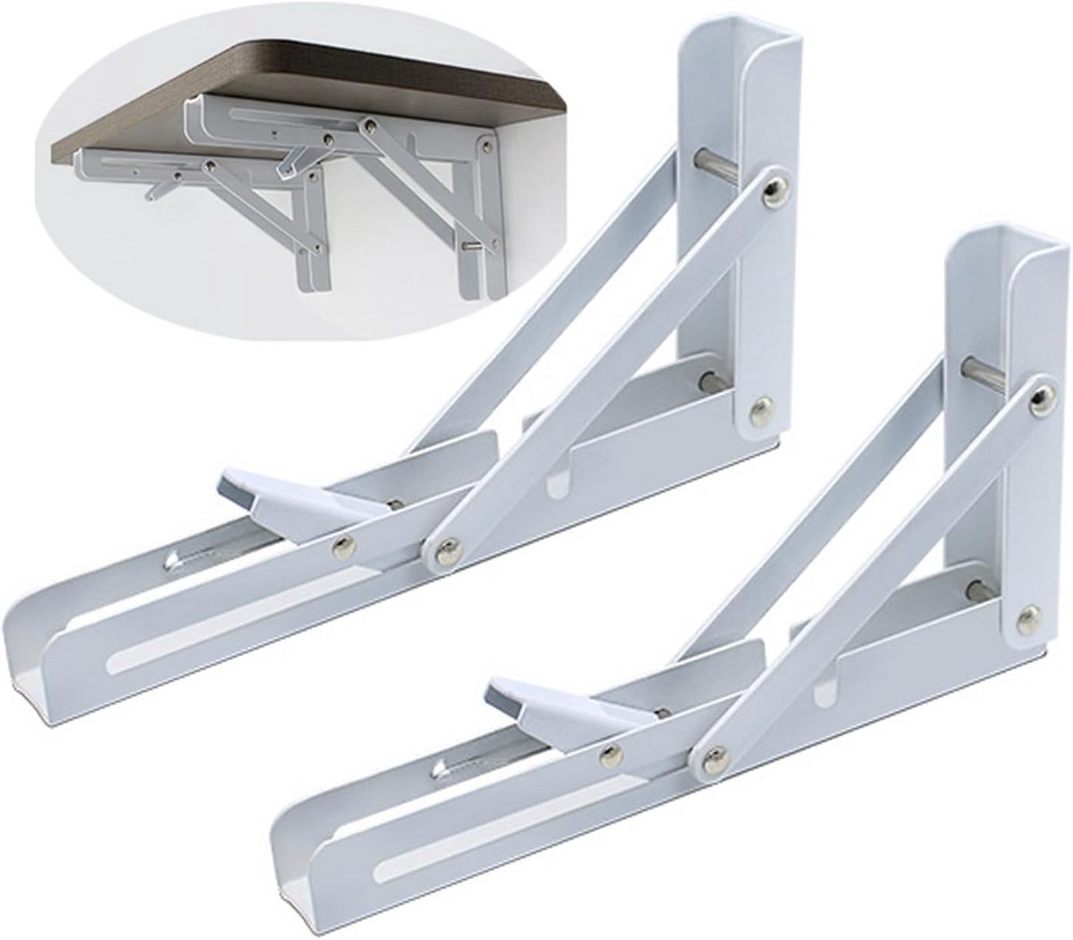 2 Stuks Opvouwbare Plankdragers RVS Zware Belasting voor Tafel en Werkbank