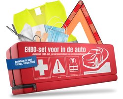 AMA® Gevarendriehoek - Verbanddoos Auto - Veiligheidshesjes - Rood - Plastic - 45x14x8cm