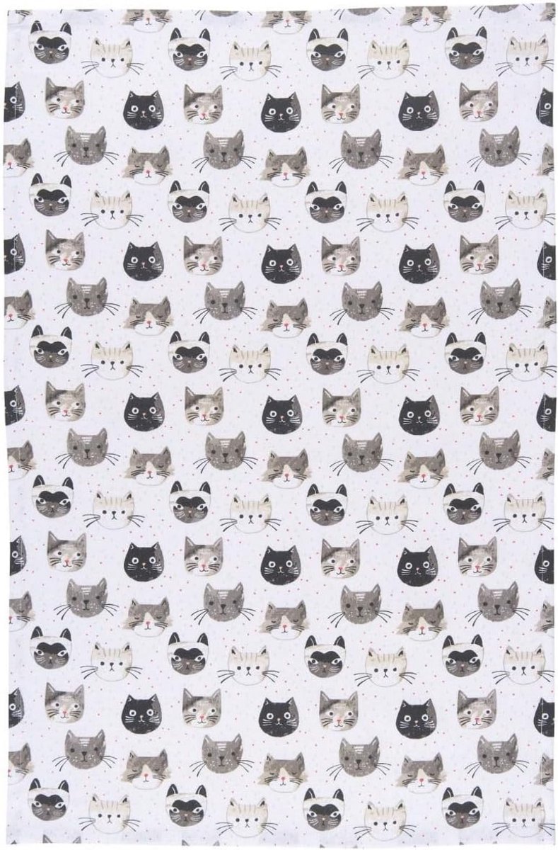 Katoenen Keukendoek met Kattenprint - Absorberende en Decoratieve Theedoek