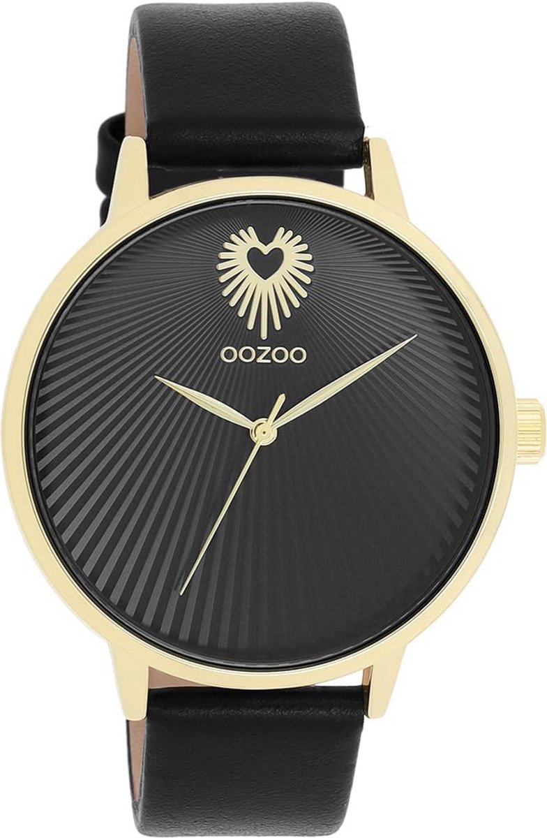 Horloge voor dames met leren bandje