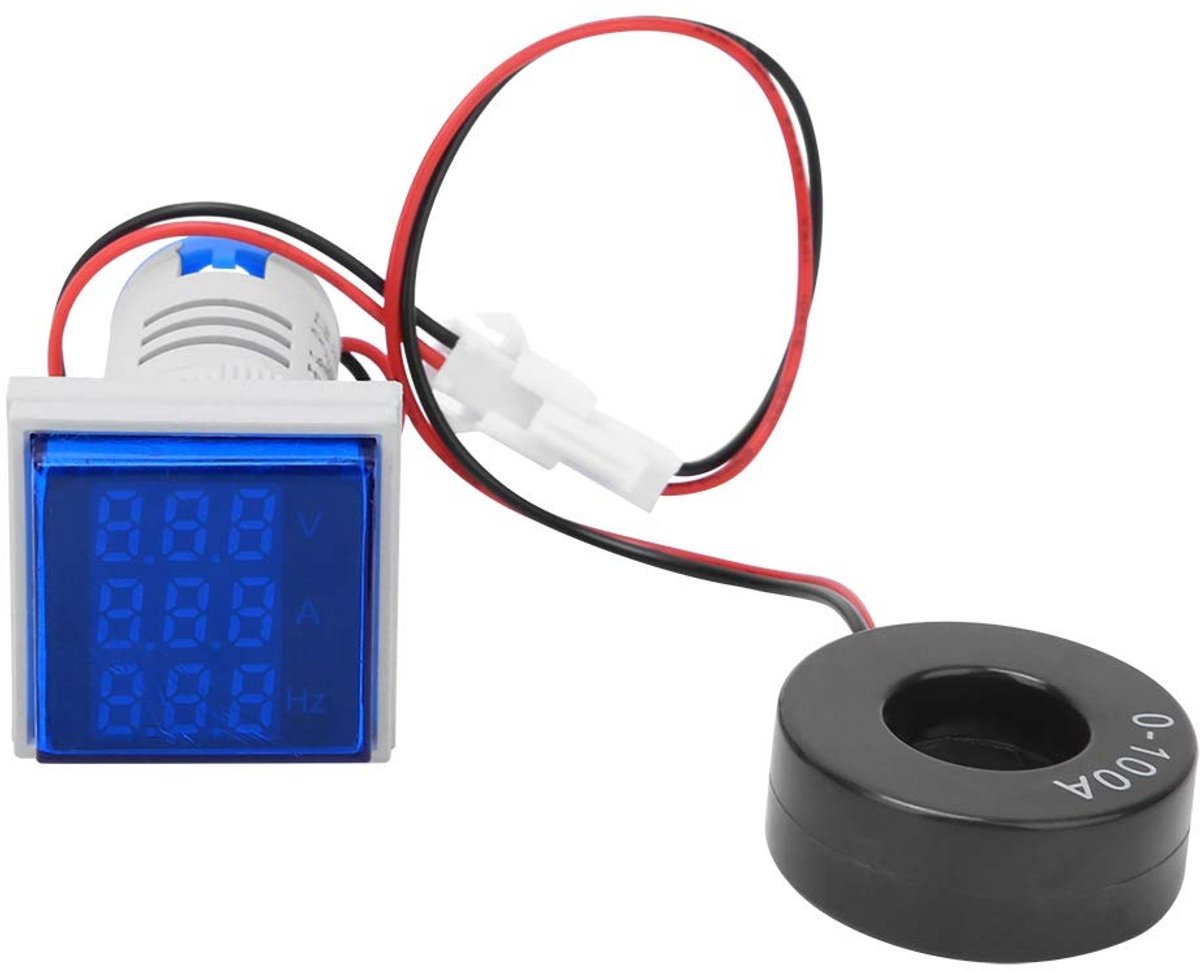 Digitaal Wisselstroom Meetinstrument - AC Voltmeter, Amperemeter en Frequentie Meter met LCD Scherm
