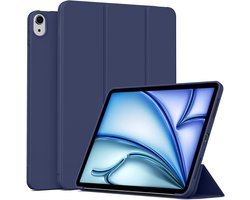 Hoes Geschikt voor Apple iPad Air 11 inch (2026, M4/2025, M3/2024, M2) - Navy Blue - Casemania Tri Fold Tablet Case - Beschermhoes Smart Cover - Donker Blauw