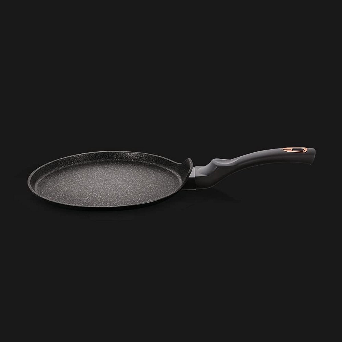 Koekenpan voor Pannenkoeken 25cm Zwart Marmercoating Inclusief Pannbeschermer