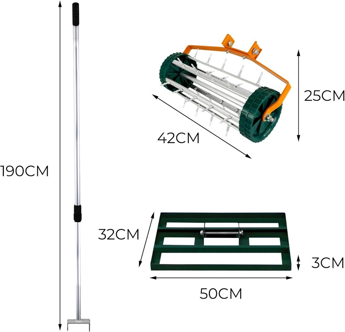 2-in-1 Handmatige Verticuteermachine en Rolvlakmachine Set met Verstelbare Steel thumbnail 2