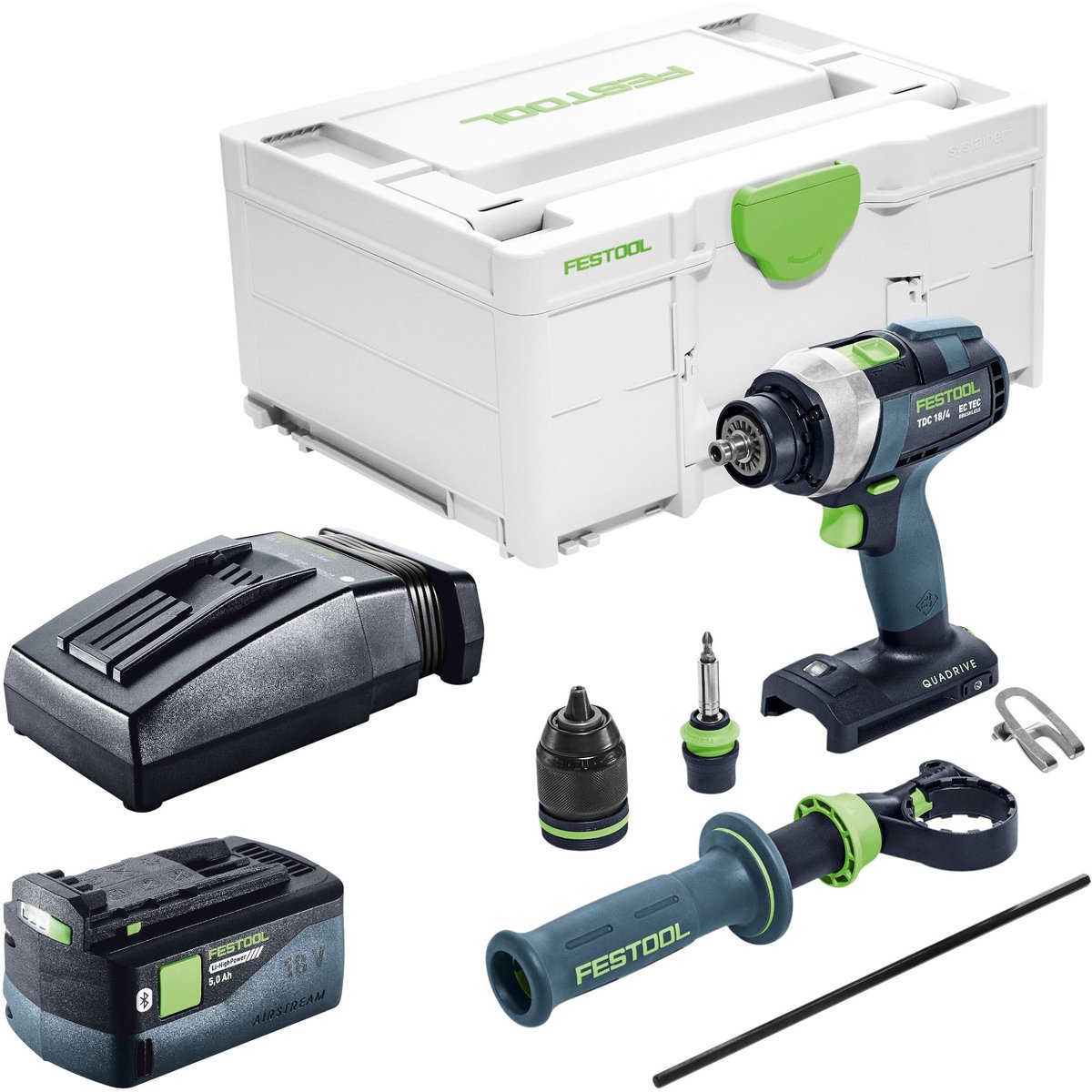 Festool TDC 18/4-Basic accuboormachine 18 V 75 Nm borstelloos + 1x accu 5,0 Ah + oplader + Systainer
