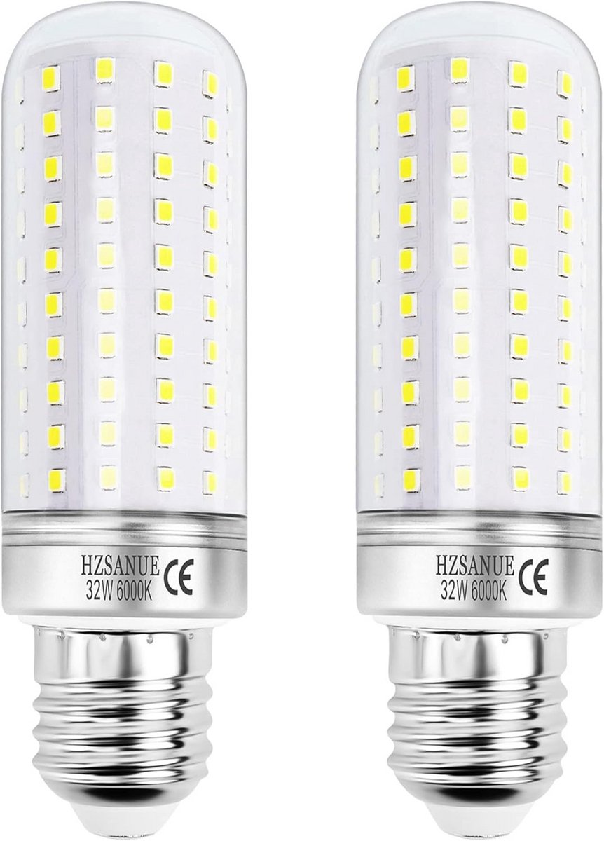 Set van 2 LED Maïslampen E27 32W Daglicht Wit 3600 Lumen