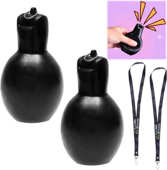 Knijpfluit / Handfluit - Set van 2 - Inclusief Lanyards - Hand Squeeze Fluitjes voor Binnen & Buiten - Scheidsrechtersfluit - Sport, School, Outdoor, Noodgevallen