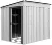 Tuinschuur - 154x206,5x181 cm - Tuinhuisje met Schuifdeur en Ventilatieopeningen - Gereedschapsschuur - Opslagruimte Tuin - Tuingereedschap Bewaren - Buitenschuren - Tuinberging - Fietsenberging - Tuinhuis - Wit