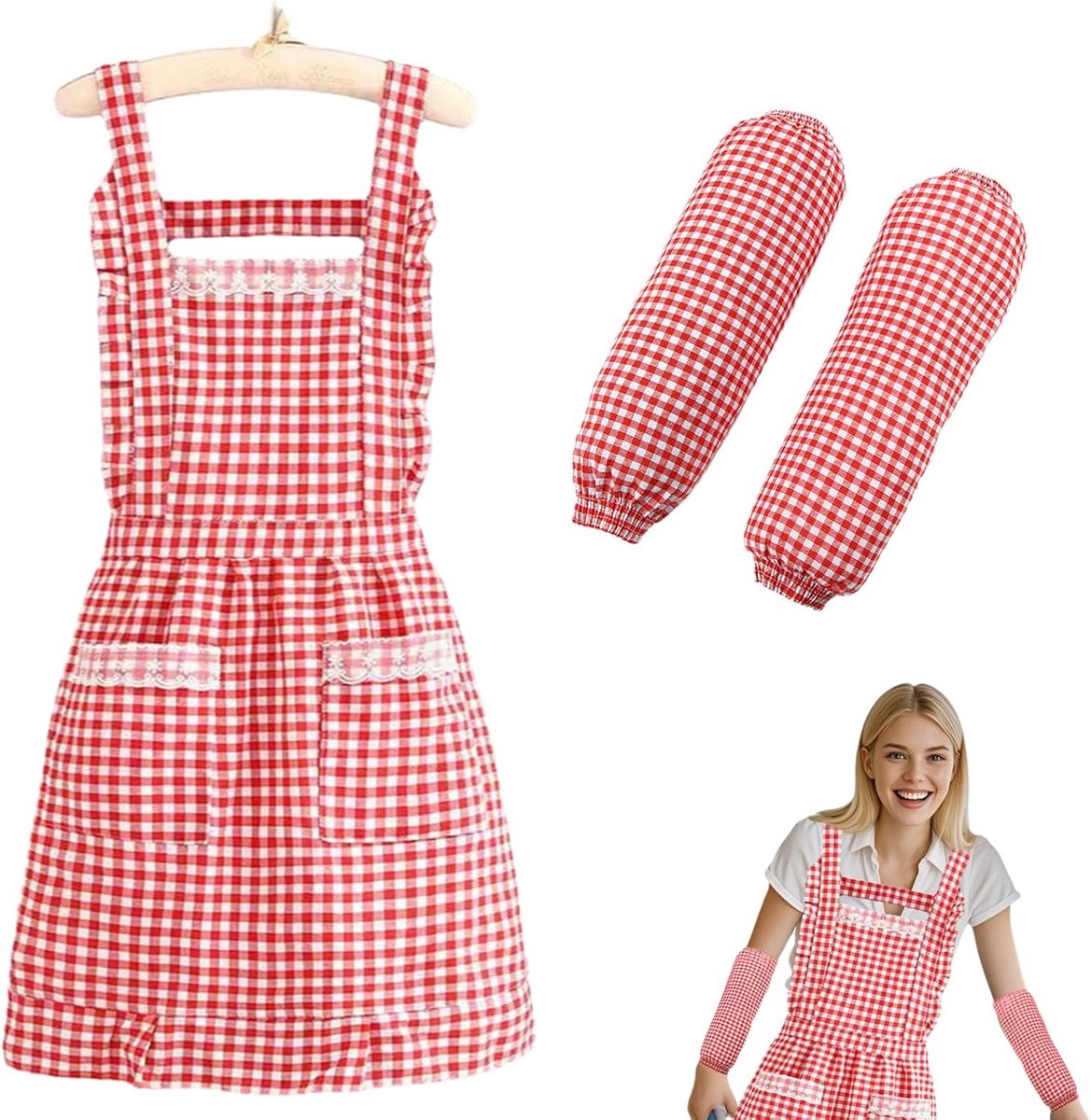Elegante Schort voor Dames - Keukenschort en Thuisschort in Roze