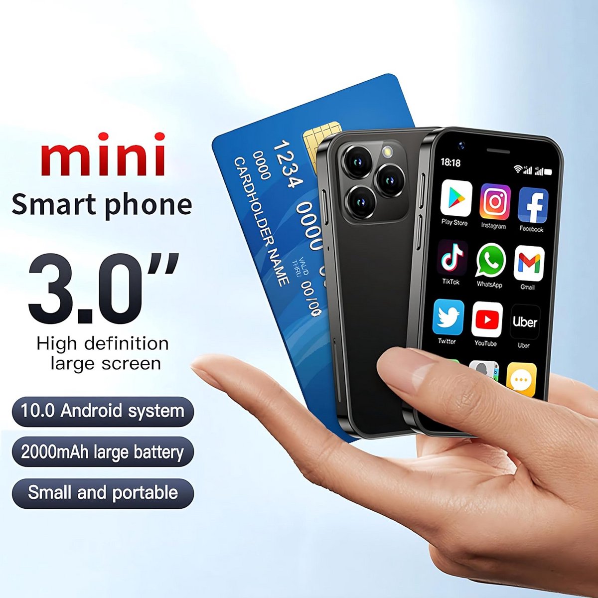 Mini Smartphone Ontgrendeld 4G Dual SIM Kleine Mobiele Telefoon 3.0 Inch Backup Telefoon