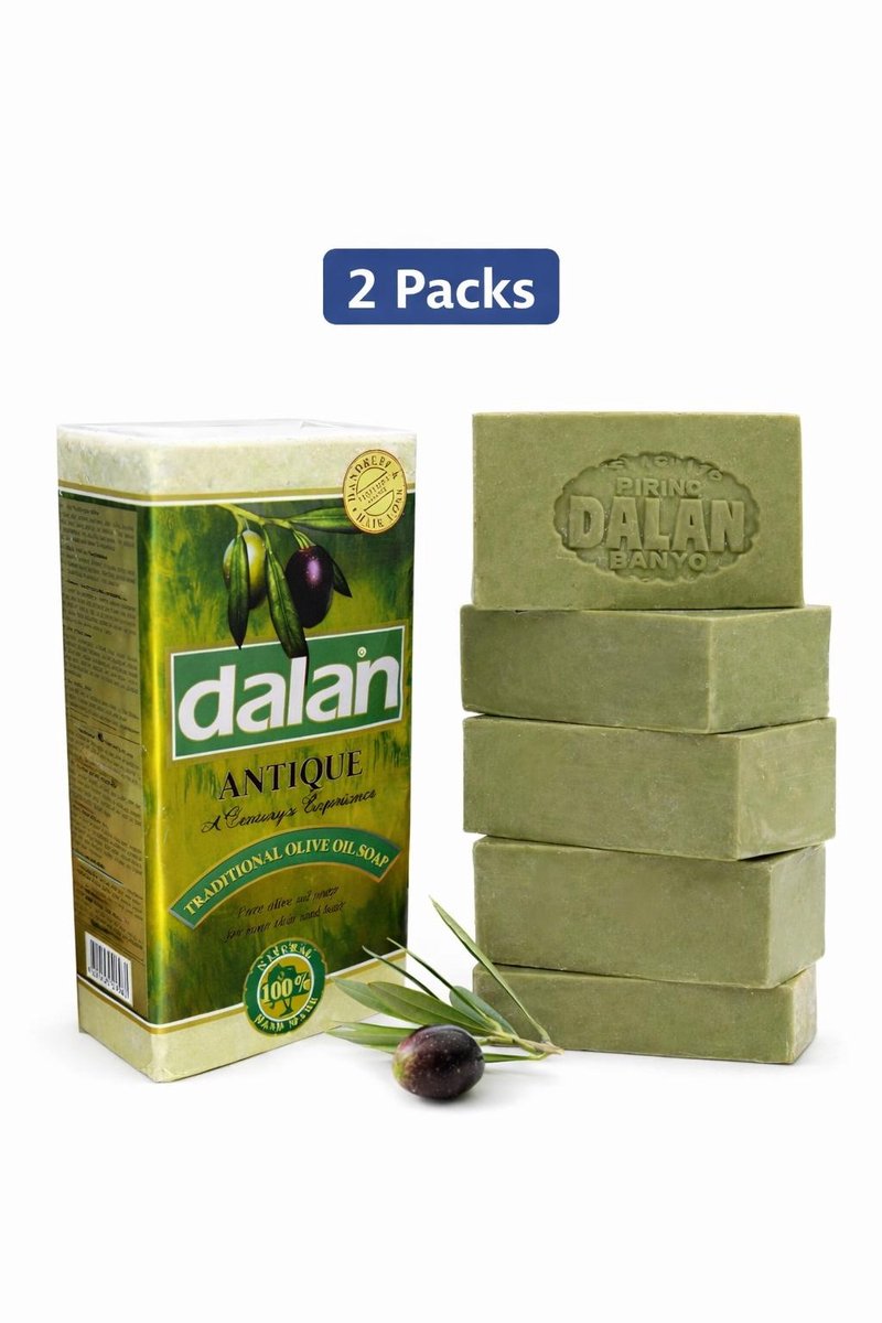 Dalan Antique Traditionele Olijfolie Zeep – 2-pack 10 Stuks – Natuurlijke Hand- & Lichaamszeep