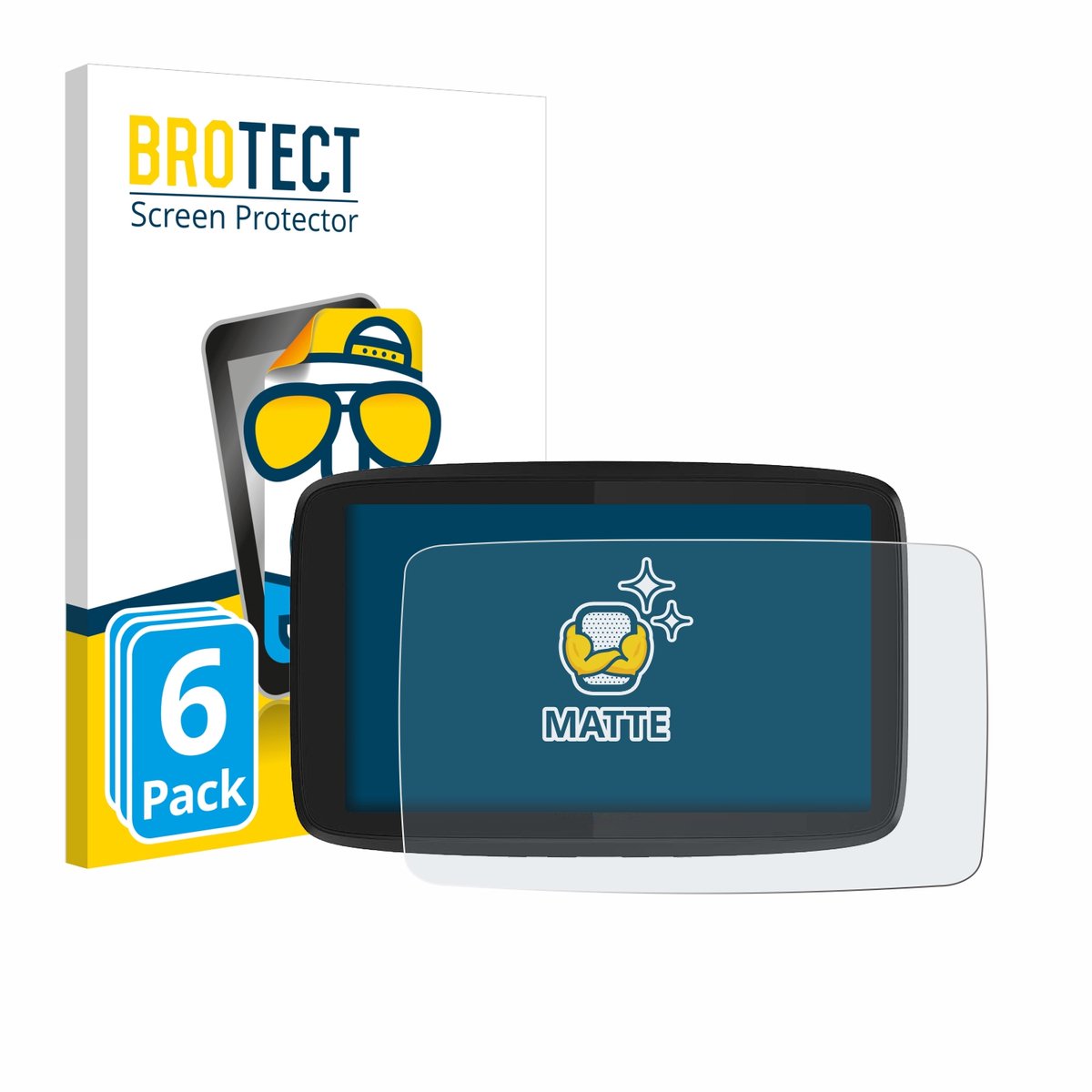 BROTECT - Screenprotector voor TomTom GO Camper Tour - Folie Beschermfolie matte 6 Stuks