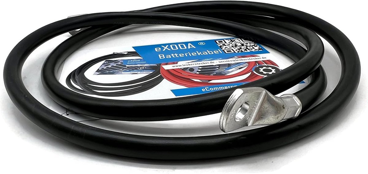 Koperen Batterijkabel 35 mm² 150 cm met Ringogen M8 Rood - Flexibele Stroomkabel