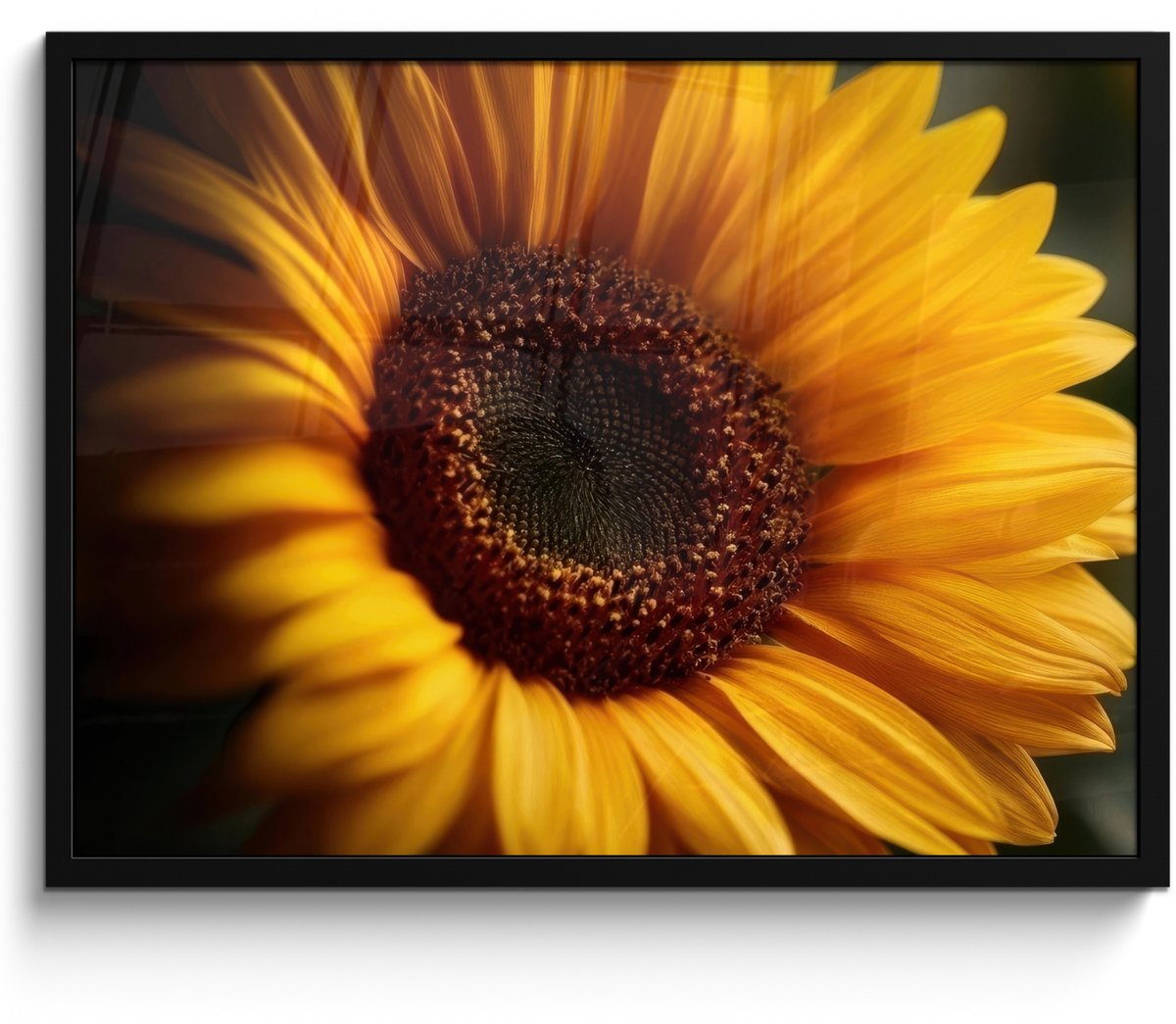 FrameYourWall Poster in lijst - Fotolijst 70x50 cm - Posters - Geel - Zonnebloem - Zomers - Posterlijst zwart - Decoratie - Wanddecoratie woonkamer - Muurdecoratie slaapkamer