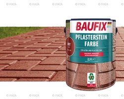 BAUFIX Bestrating Verf – Rood – Mat 2,5L – Betonverf Buiten voor Tuintegels, Terras en Oprit – Slijtvaste Steenverf