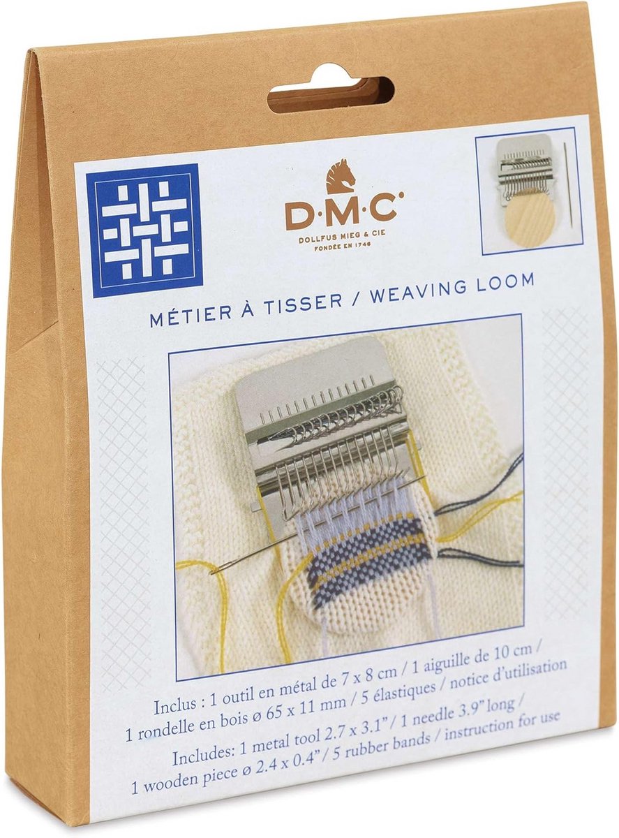 Set Mini Weefraam met 14 Haken voor Repareren en Patches Maken