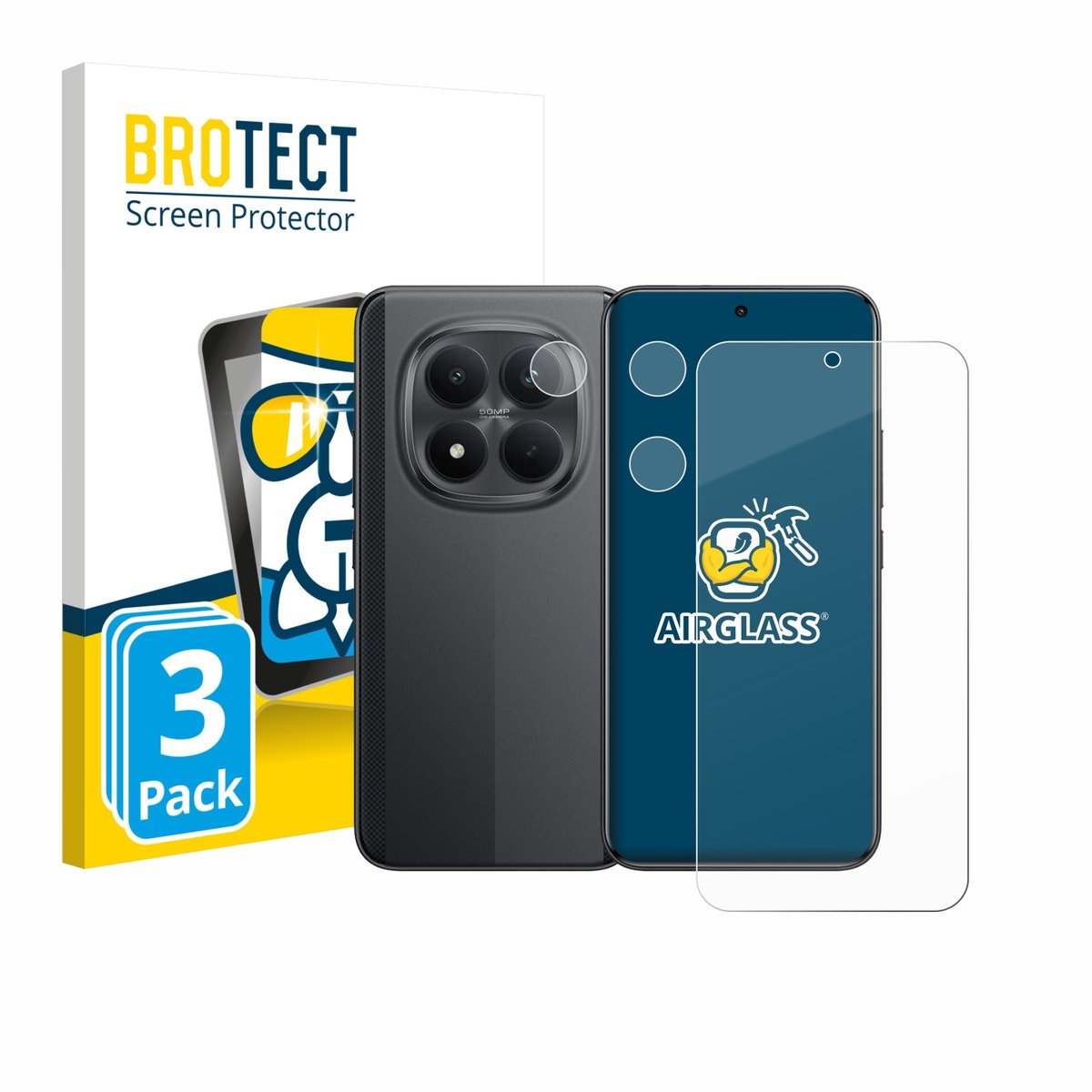 Screenprotector 3 Stuks voor Xiaomi Poco M8 Pro (Voor+Camera) Beschermglas transparant