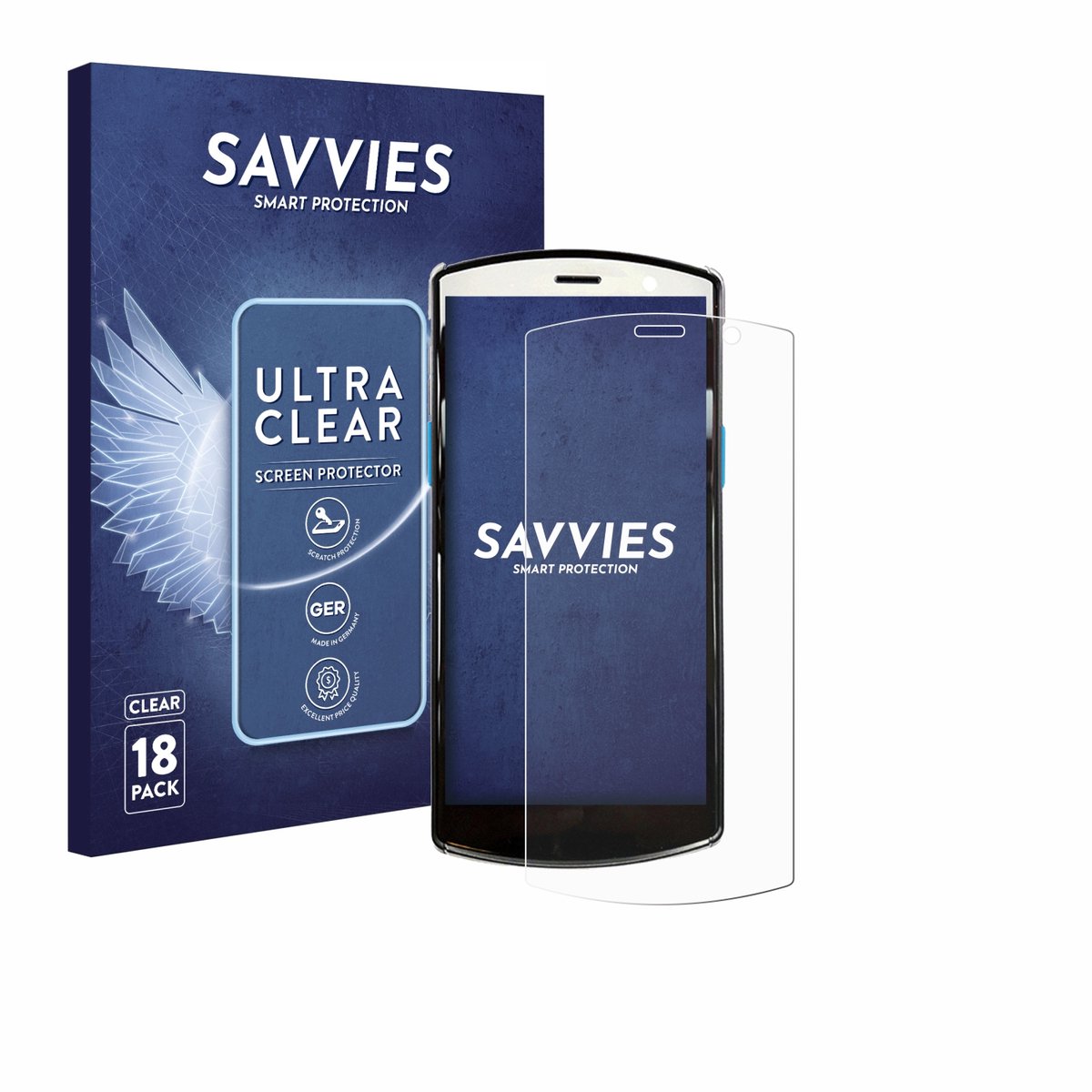 Savvies - Screenprotector voor Unitech EA510 - Folie Beschermfolie transparant 18 Stuks