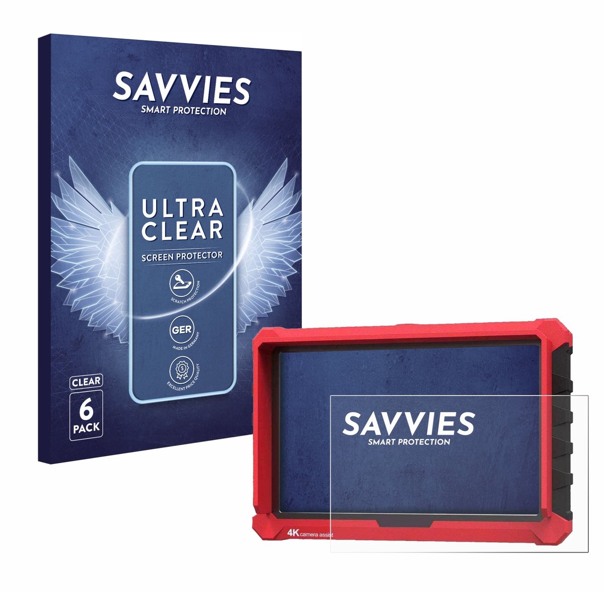Savvies - Screenprotector voor Lilliput A7s 7" - Folie Beschermfolie transparant 6 Stuks