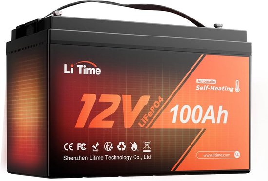 Zelfverwarmende 100Ah 12V LiFePO4 Accu met Laagtemperatuur-laden tot -20℃