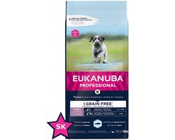 EUKANUBA Graanvrij ** hondenvoer voor puppy’s van grote rassen 18kg