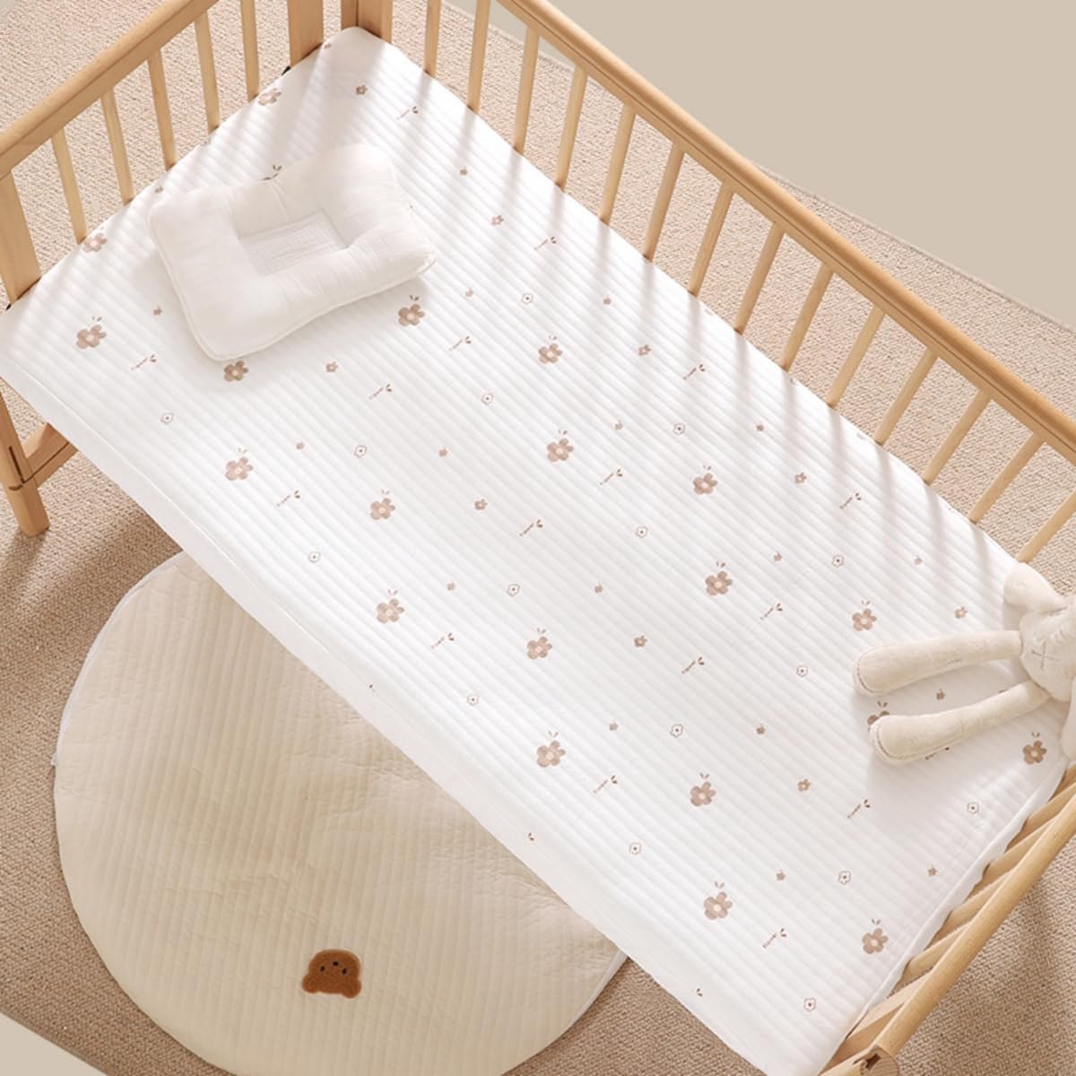Bedlaken voor babybed en wieg - zacht en ademend met elastiek - 80 x 160 cm