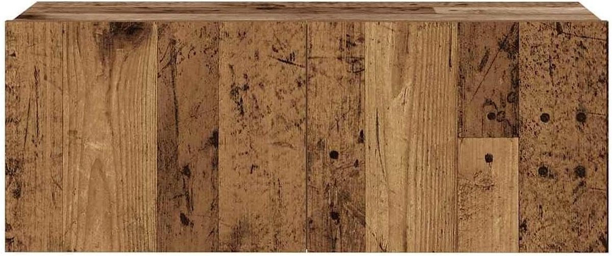 6-delig wandmeubel set tv-kasten machinaal hout oude houtkleur