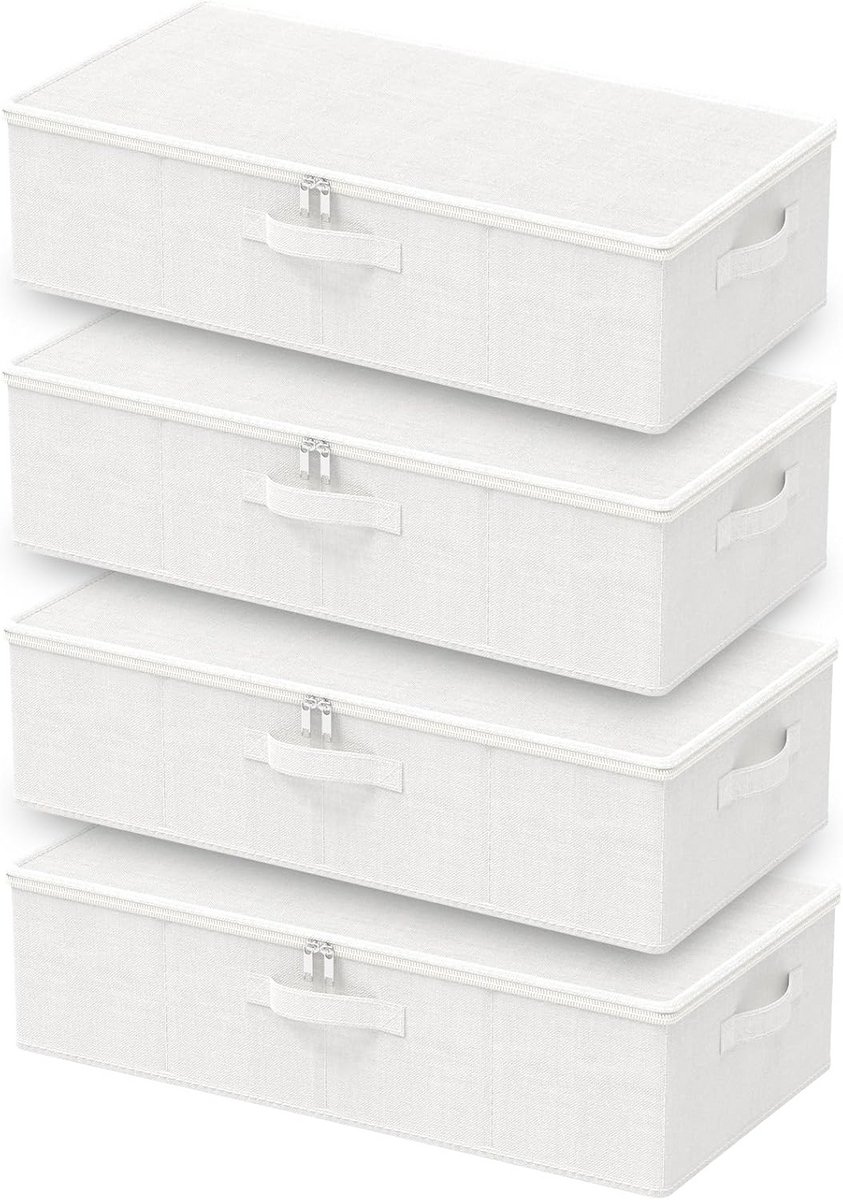 Opbergdoos onder bed - Opvouwbare mand - Ruimte Besparen - Met 4 handgrepen - 60 x 30 x 15 cm