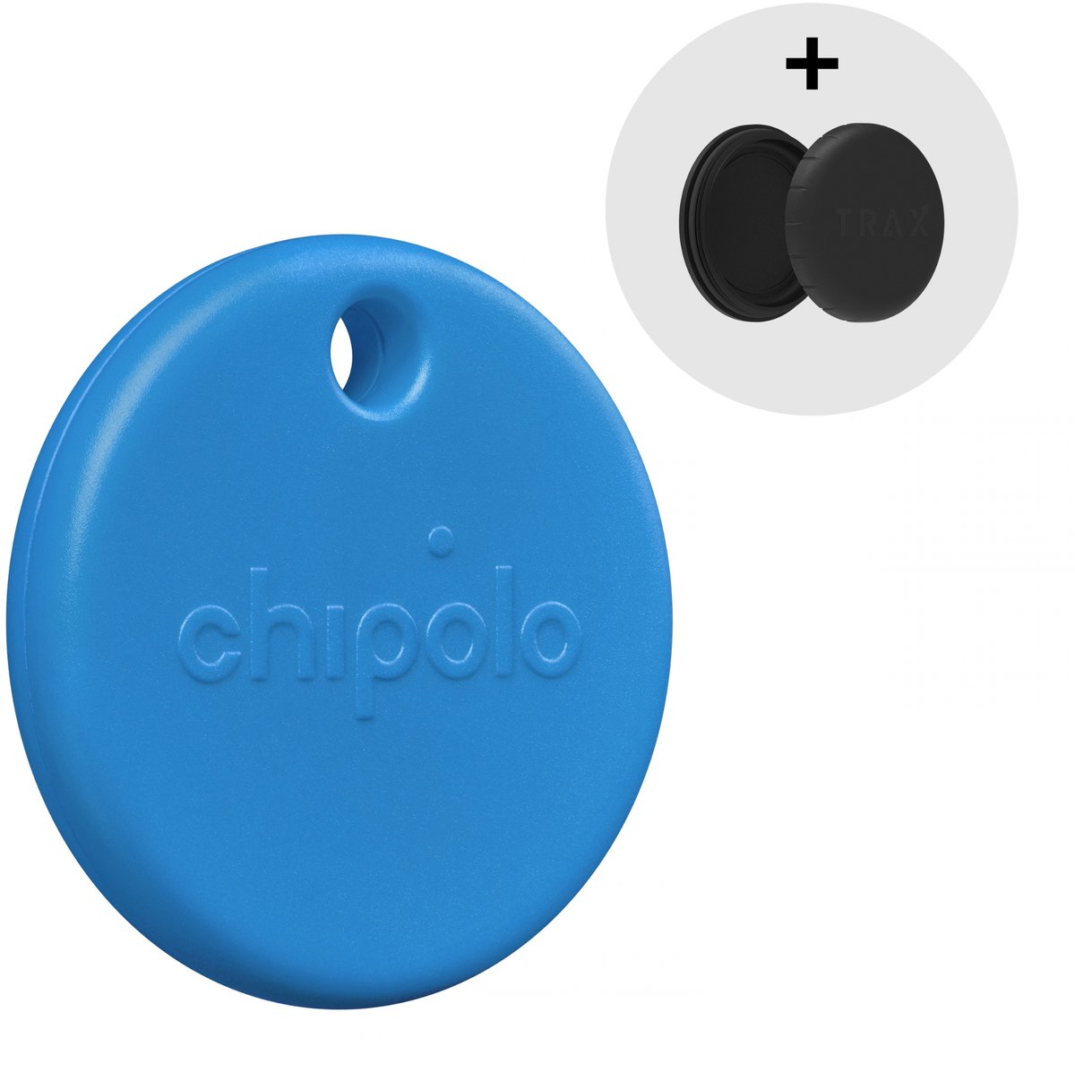 Chipolo POP Bluetooth Tracker - Blauw + Sticker Mount IP67 – Werkt met Apple Find My & Android Find My Device – 120 dB – Sleutelvinder & Fiets Tracker
