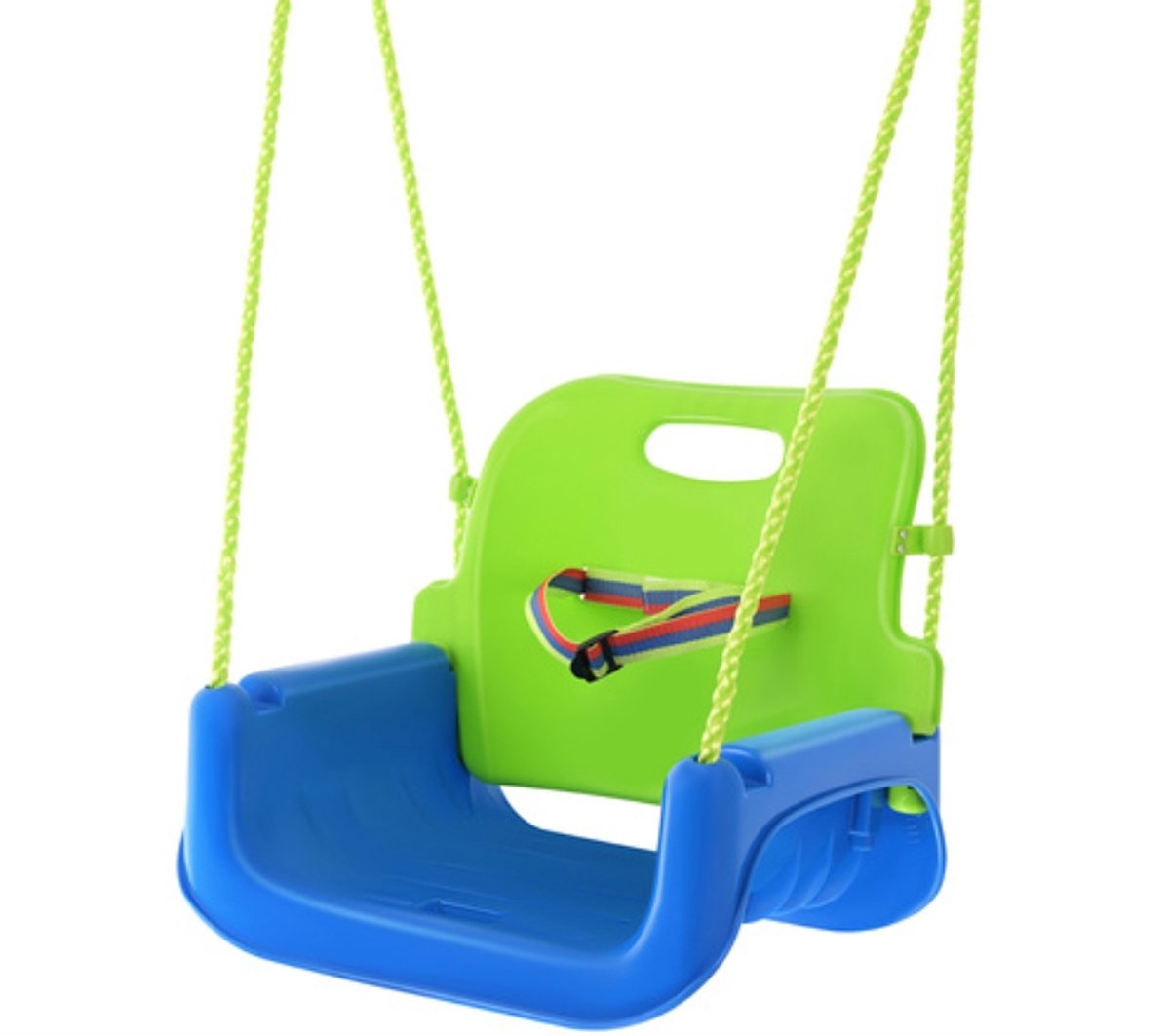 3-in-1 Kinderschommel met Veiligheidsbeugel & Rugleuning – Verstelbare Touwen 120-150 cm – Binnen & Buiten – Max 30 kg – peuter schommel veilig –baby schommel stoel – kinder schommel verstelbaar – schommel met rugleuning – 62774 — afbeelding 4