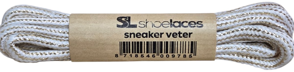 SL Bicolore Veters Voor Floris van Bommel Wit Goud Metallic Uniseks - Wit Goud - 100cm