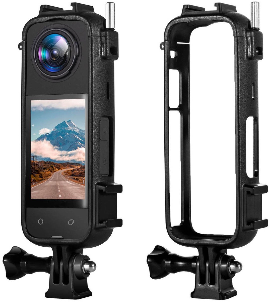 Geschikt voor PC-montageframe, randbehuizing, behuizing met 2 koude schoenen Geschikt voor Insta360 X4-camera