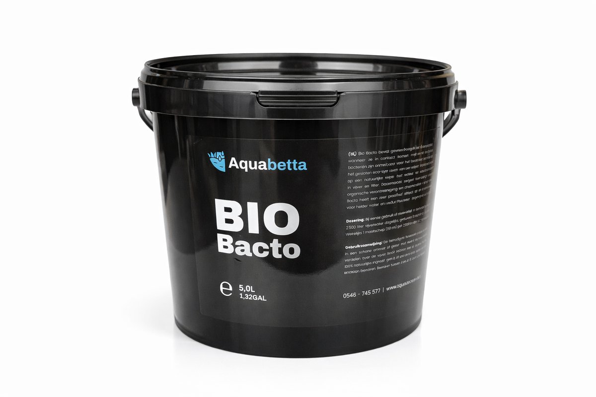 Aquabetta Bio Bacto 5L - Gevriesdroogde bacteriën - Voor slib afbreken - Reinigt op een natuurlijke manier - Activeert de biologische activiteit van de vijver