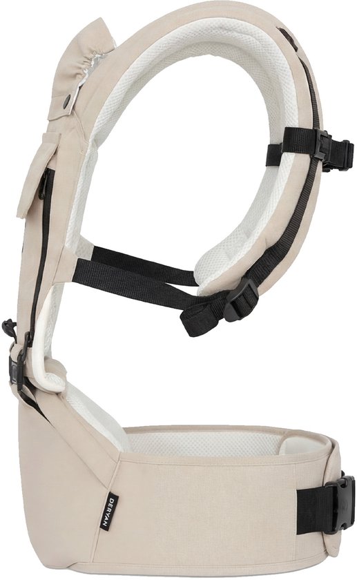 Deryan Pack Ergonomische draagzak - Babydrager + Opbergvakjes - Zand