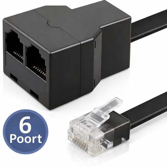 Twenty4seven® Passieve P1 Splitter - 6 Poort - Geschikt voor HomeWizard & P1 Meter - RJ11(v) & 2x RJ11(v) - Wifi Verbruiksmeter Dongle - Laadpaal en Energiemeter