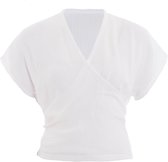 Knit Factory Dani Dames Wikkeltop - Mousseline Top - Duurzame Damestop van 100% Ecologisch Katoen - Op 2 manieren te dragen - Woolwhite - 36/42