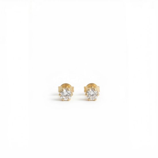 Oorknopjes Geboortesteen April Kristal Goud | cadeau dames