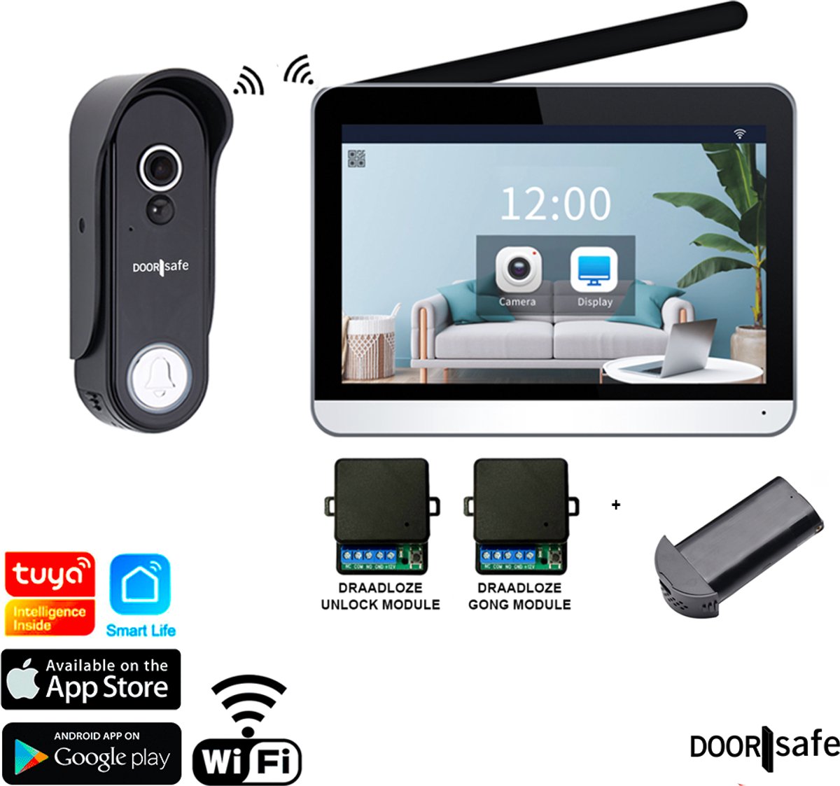 Doorsafe 4656 + voeding + WIFI & APP - HD draadloze internet