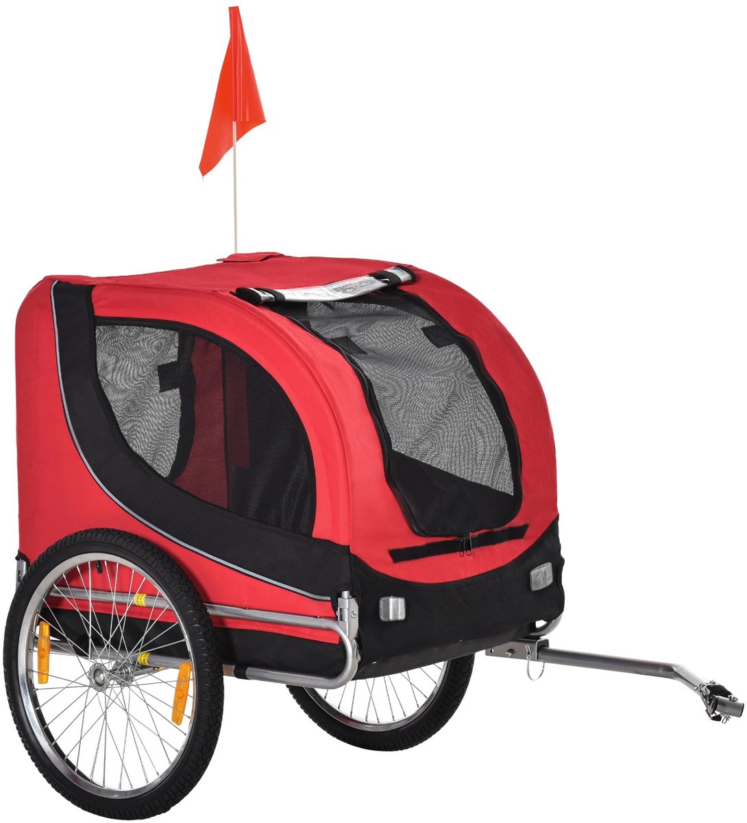 NordHaus Hondenfietsaanhanger - Fietskar Hond - Opvouwbaar & Dubbele Deur - Reflecterende Wielen - 30 kg Draagvermogen