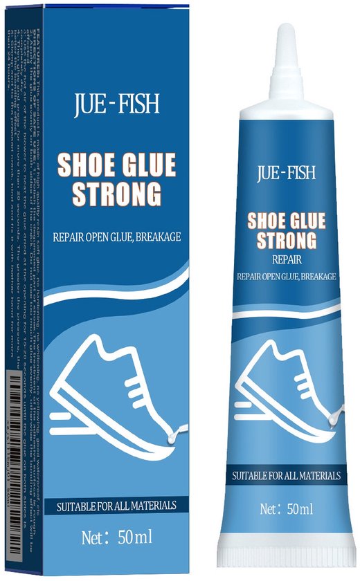 Tube en doosje JUE-FISH Schoenlijm Sterk, 50ml.