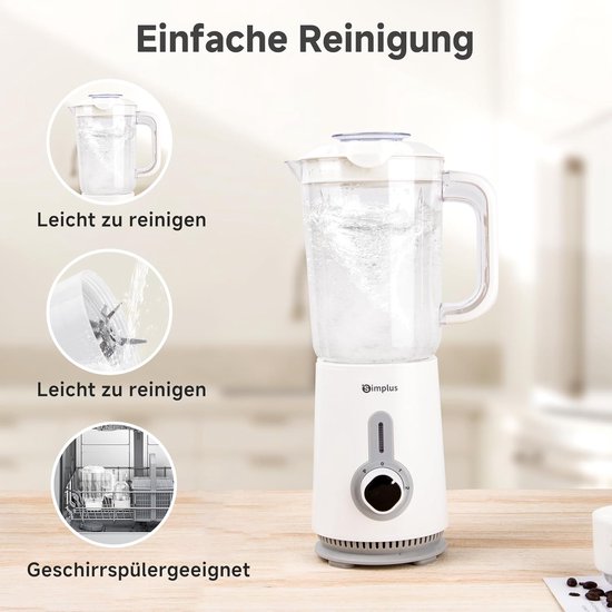 3-in-1 Blender - Keukenmachine Mixer - Smoothies Maken - 3 Speciale Containers - 125 Liter - Wit — afbeelding 2