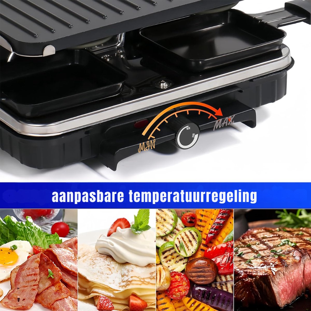 SVN® Gourmetstel 8 personen - Gourmetstellen - Gourmet - Zwart - 26cmx 42cmx 12cm; 2.65 kg