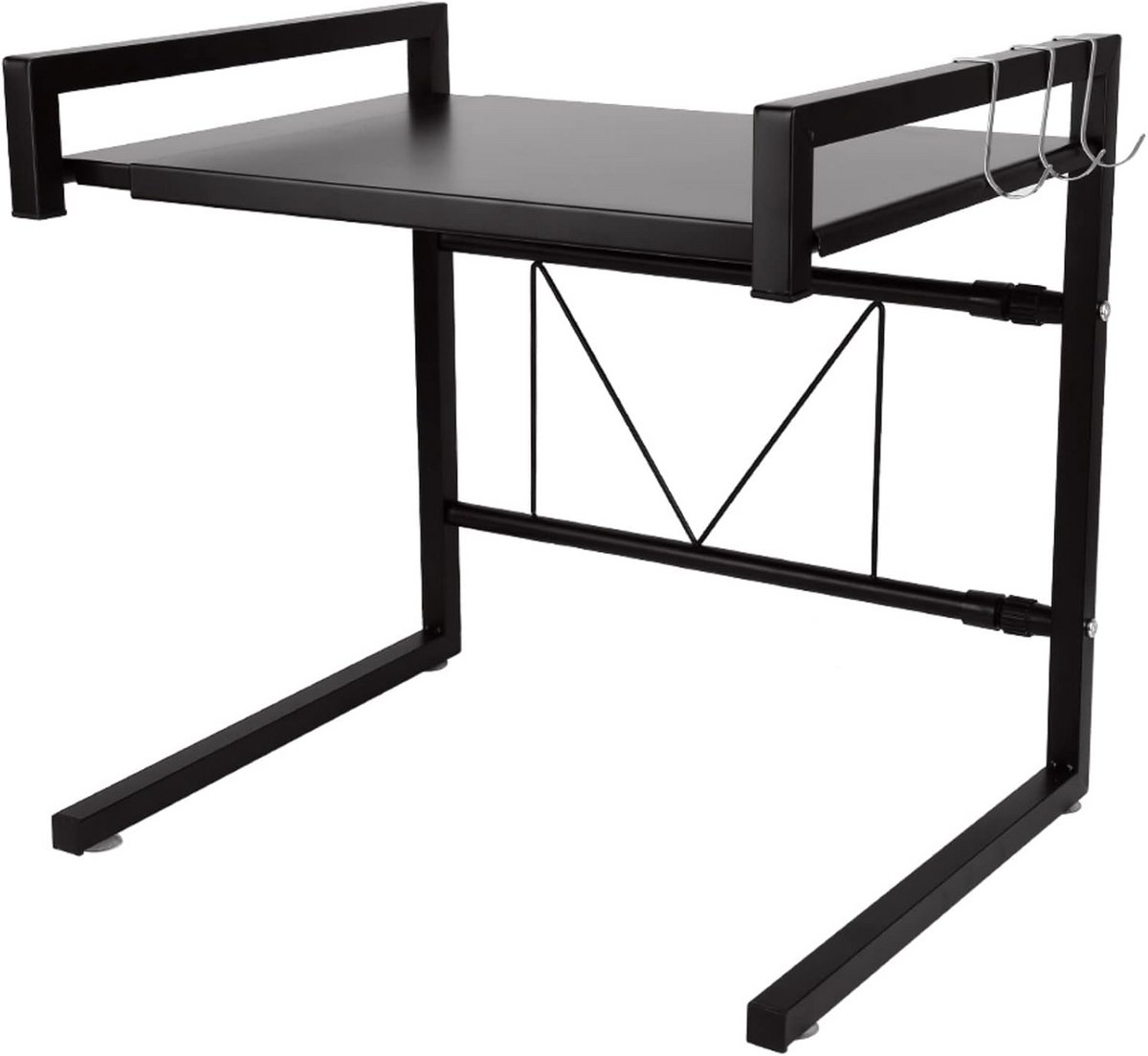 Magnetronrek Keuken - Opbergrek - Keuken Organizer - Verstelbare Lengte - 40-65 cm - Zwart