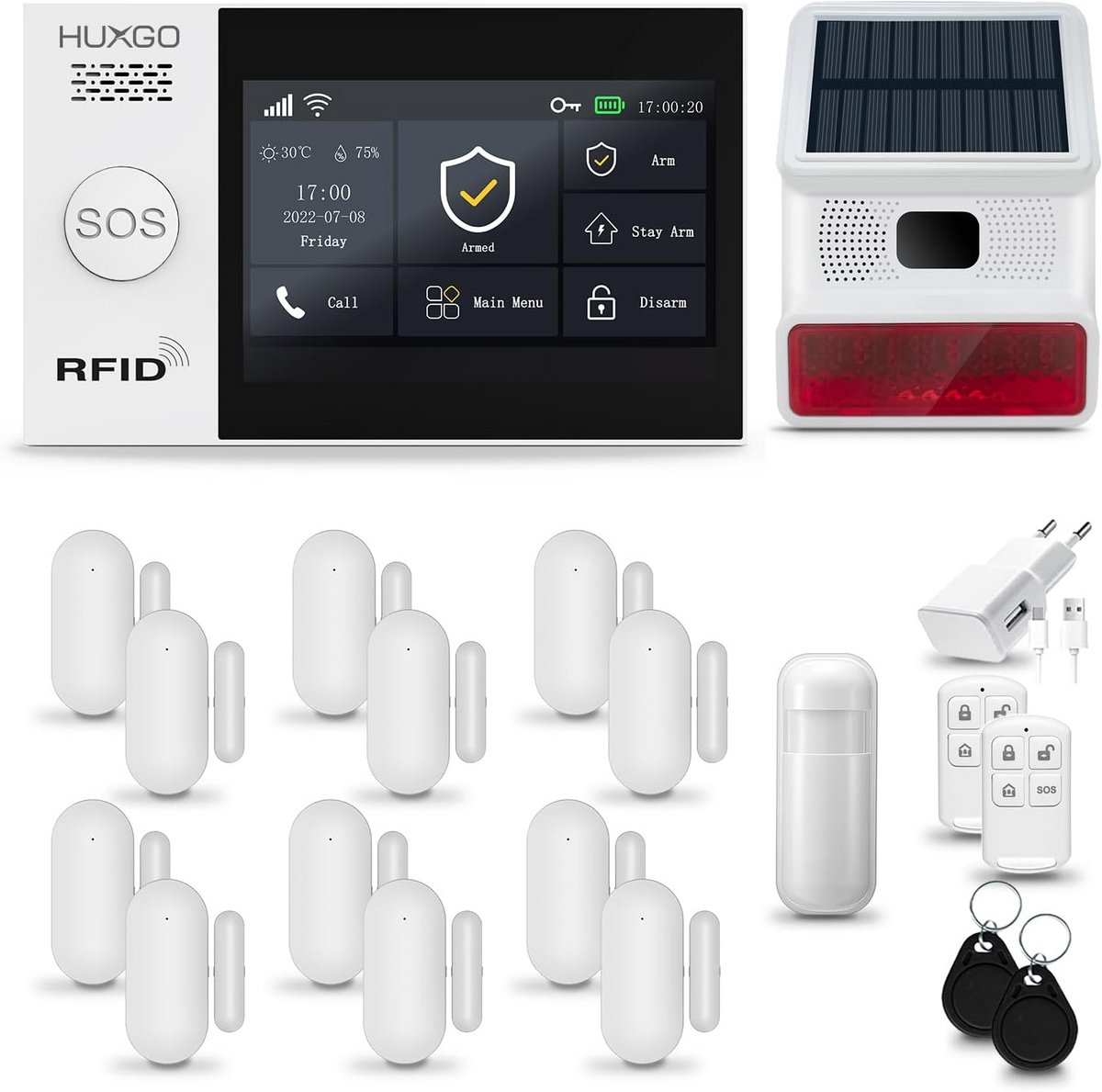 Draadloos Alarmsysteem - Huis Beveiliging Kit - Veiligheid Thuis - Dual Connectiviteit WiFi GSM