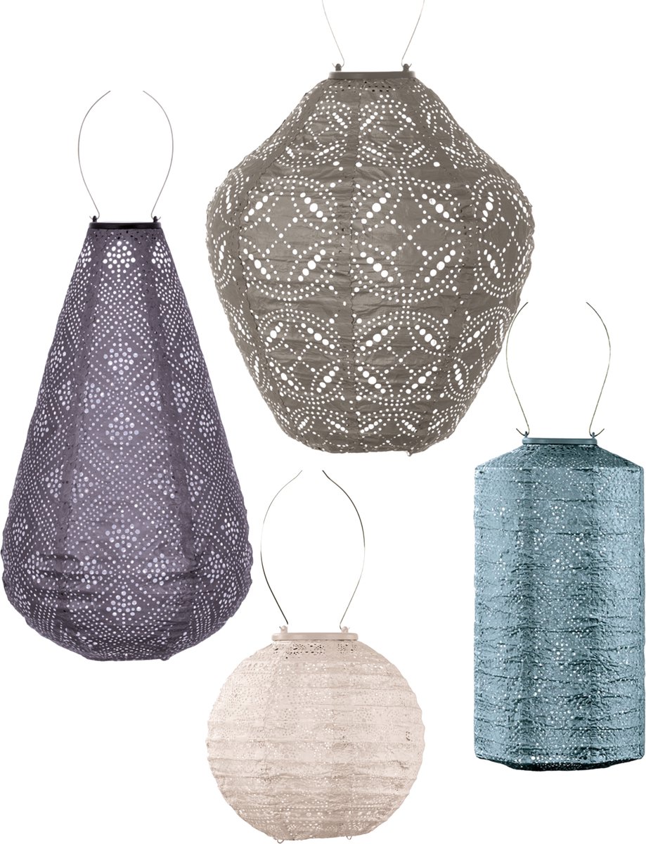 Lumiz Tuinlamp op zonne energie - Solar Lampion - Fiji Set - 4 stuks