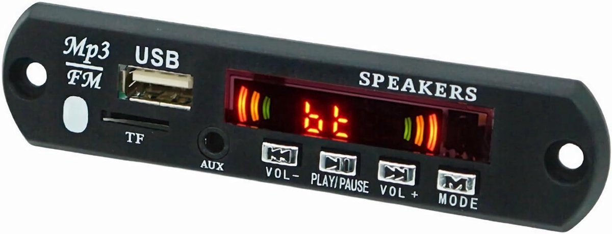 Auto MP3 Decoder - Muziekspeler Module - Auto Audio Upgrade - Bluetooth 5.0 FM - 108 x 26 mm - Zwart