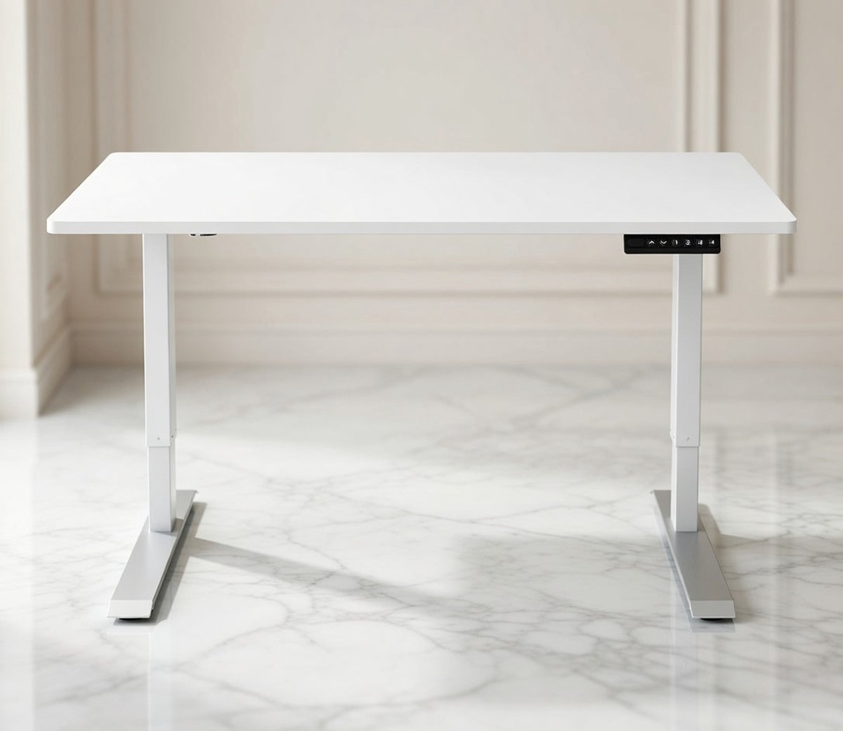 AgilPro Elektrisch Verstelbaar Bureau – Wit – 120 x 60 cm – Enkelmotor – Geheugenfunctie – Ergonomisch Bureau voor Kinderen en Volwassenen – Stil en Stevig House&Garden