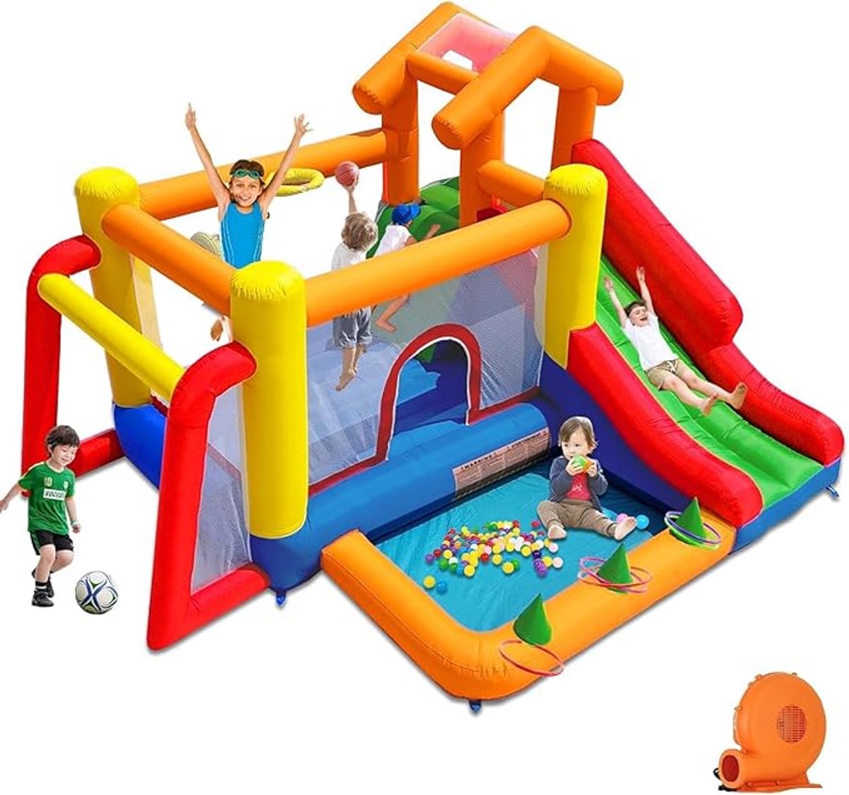 Springkasteel met Ventilator 343x280x203cm - 3-8 Jaar - EN71 ...